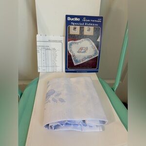 Vintage Bucilla “Loving Hearts” Lap Quilt/Wall Hanging Stamped Cross Stitch Kit